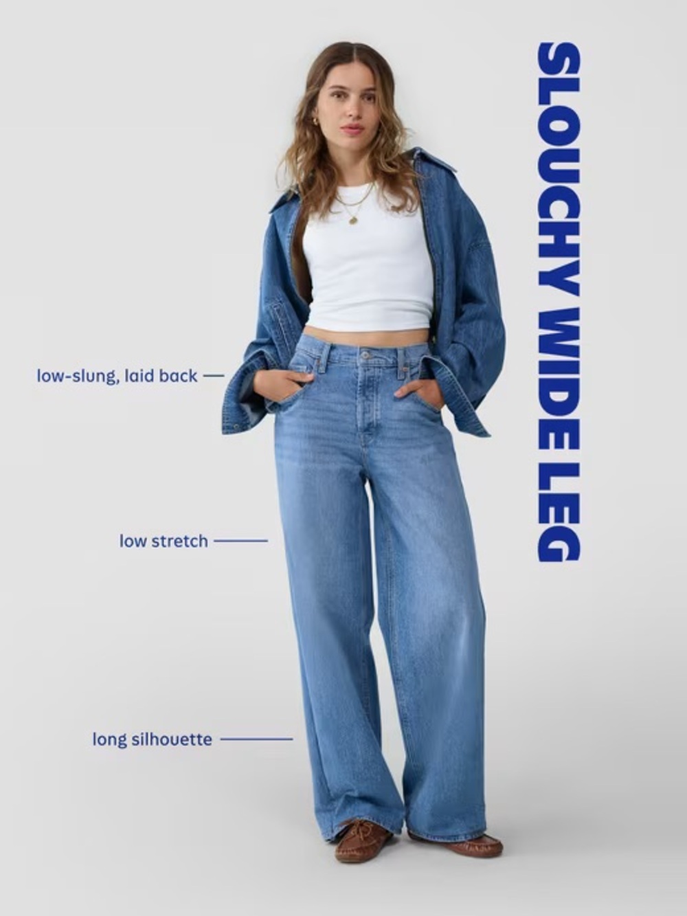 Old Navy Light Blue Slouchy Wide-Leg Jeans
